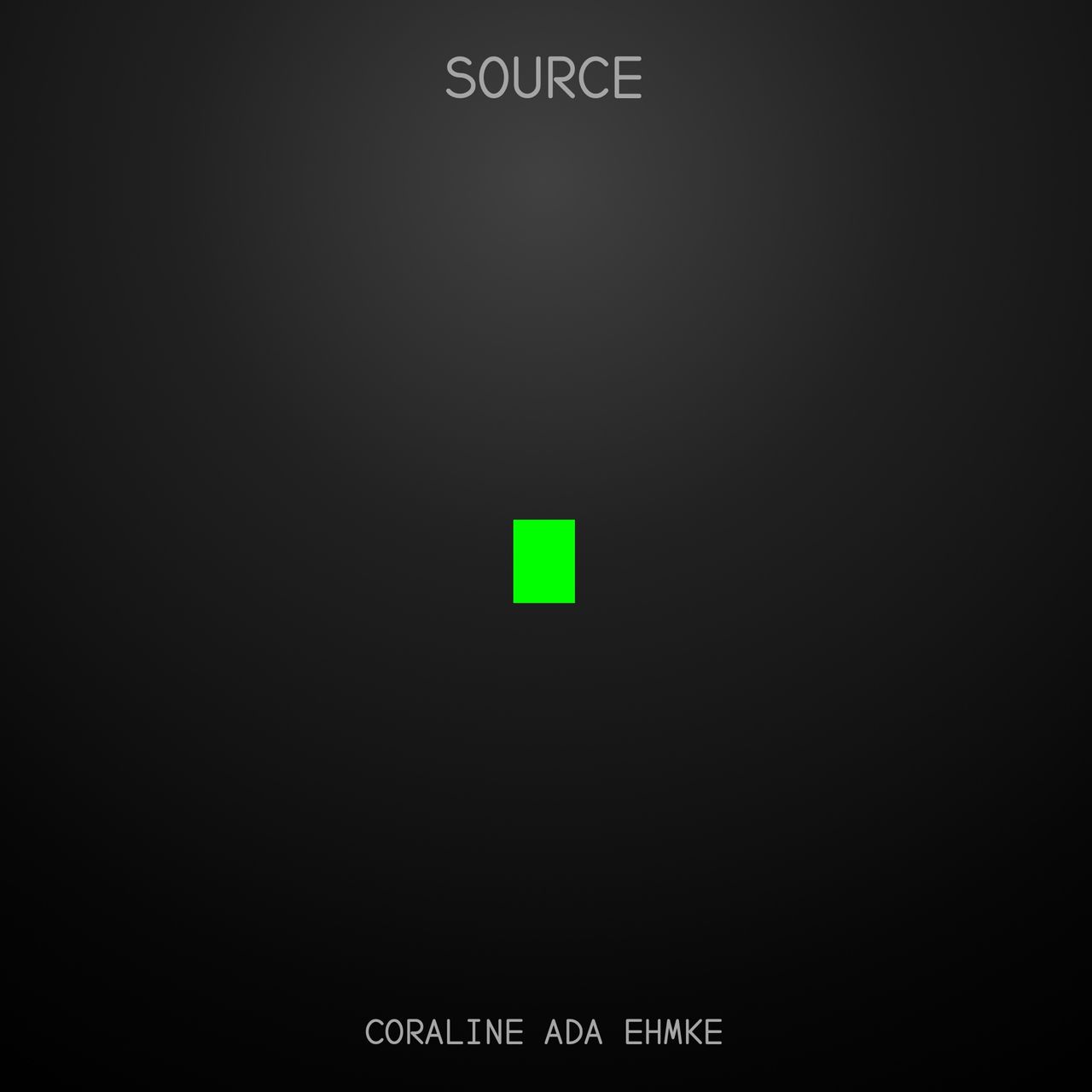 A bright green rectangular cursor against a black gradient background.